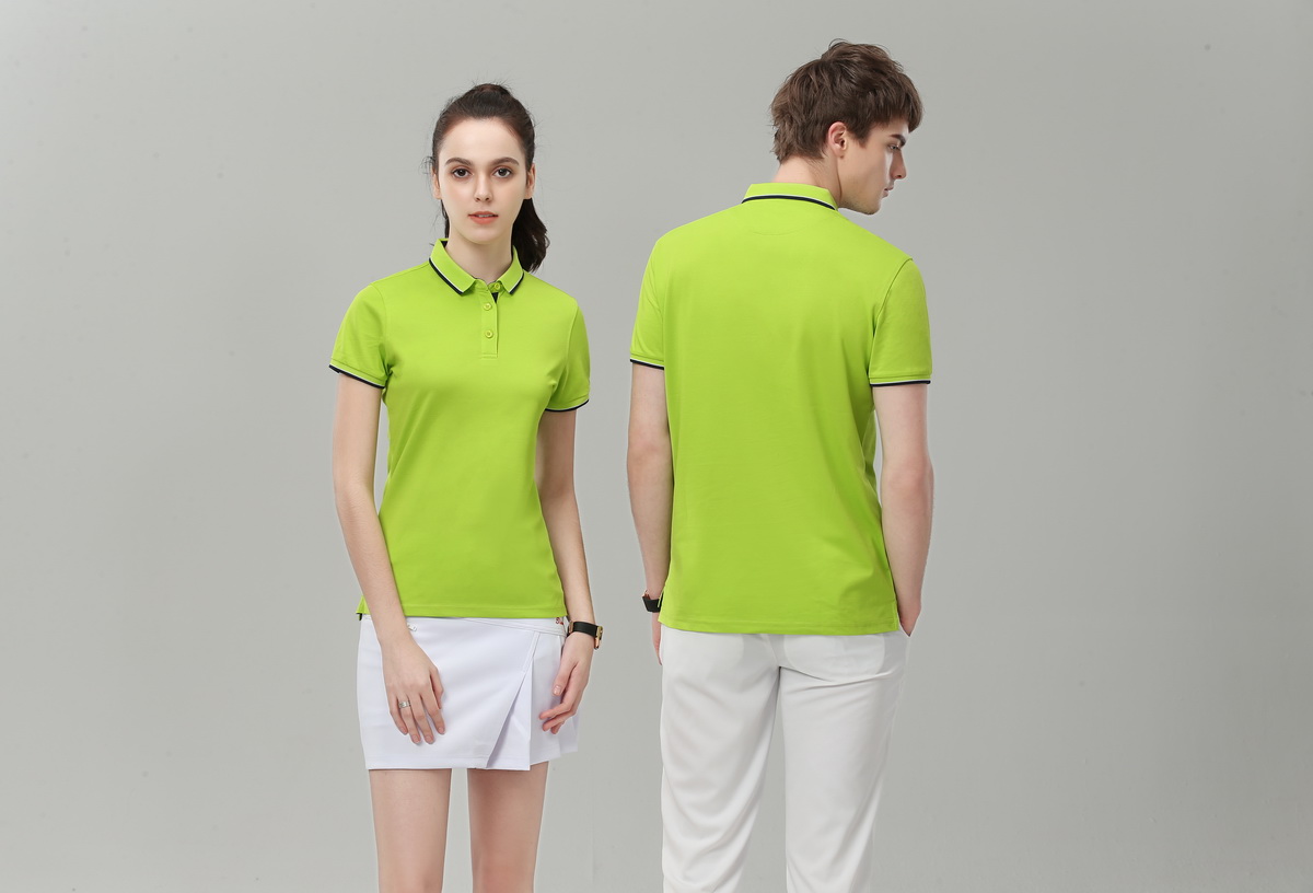 男女同款夏季绿色POLO衫