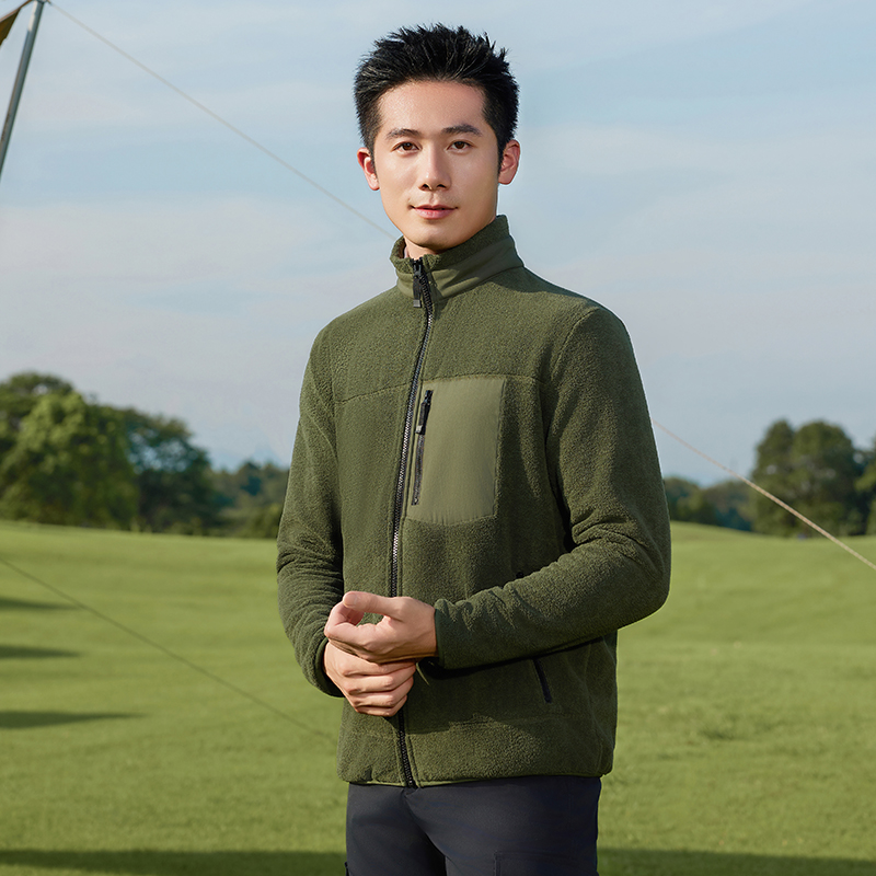 HT042-012 – High-End Biomimetic Fur Full-Zip Long-Sleeve Outdoor Jacket