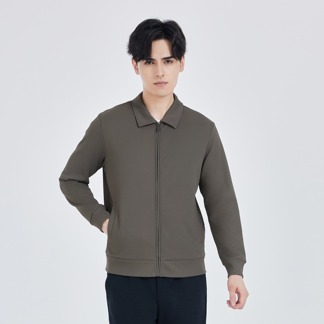 HT042-021 – Double-Sided Jacquard Zip Hoodie