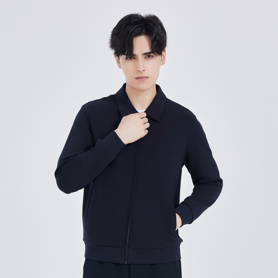 HT042-021 – Double-Sided Jacquard Zip Hoodie