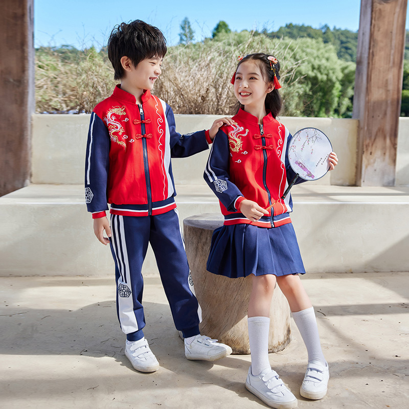 HT054-2252春秋双弹罗马布国学风古风运动服衣裤套装