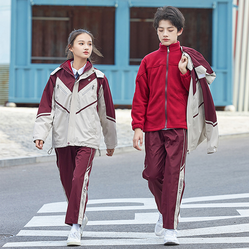 HT054-2194冬季摇粒绒内胆冲锋衣+裤子三件套