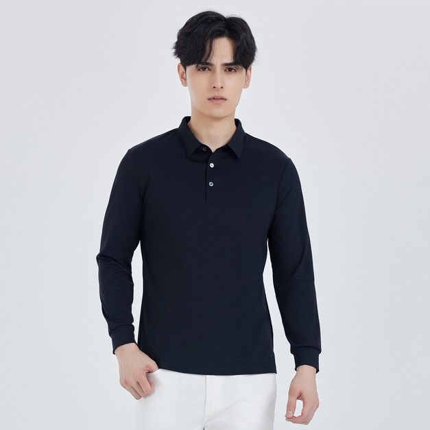 HT042-044 Stretch long-sleeve polo shirt