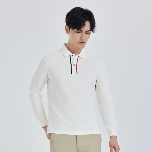 HT042-045 Heavy piqué long-sleeve polo shirt