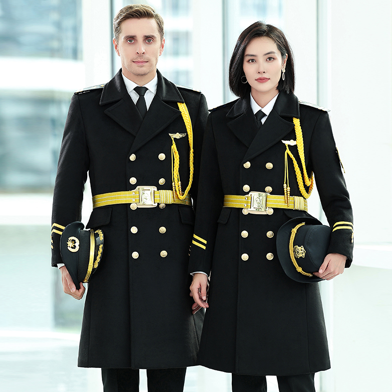 HT045-540 Unisex security wool‑blend overcoat