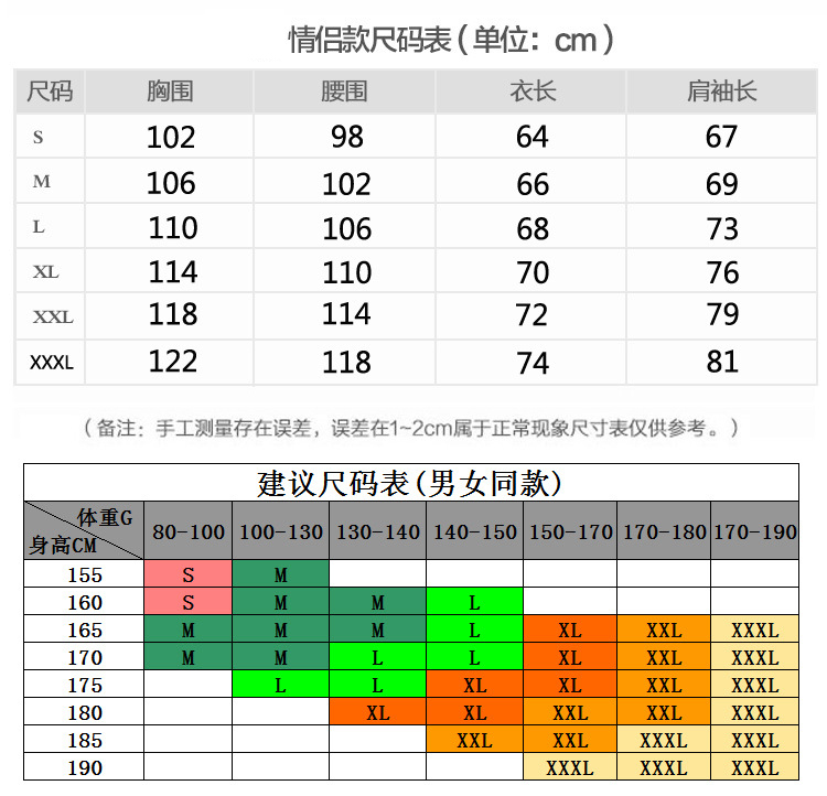 尺码表2